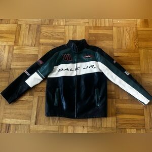Dale Earnhardt Jr Leather Jacket XL  Mtn Dew National Guard Hendrick NASCAR Zip